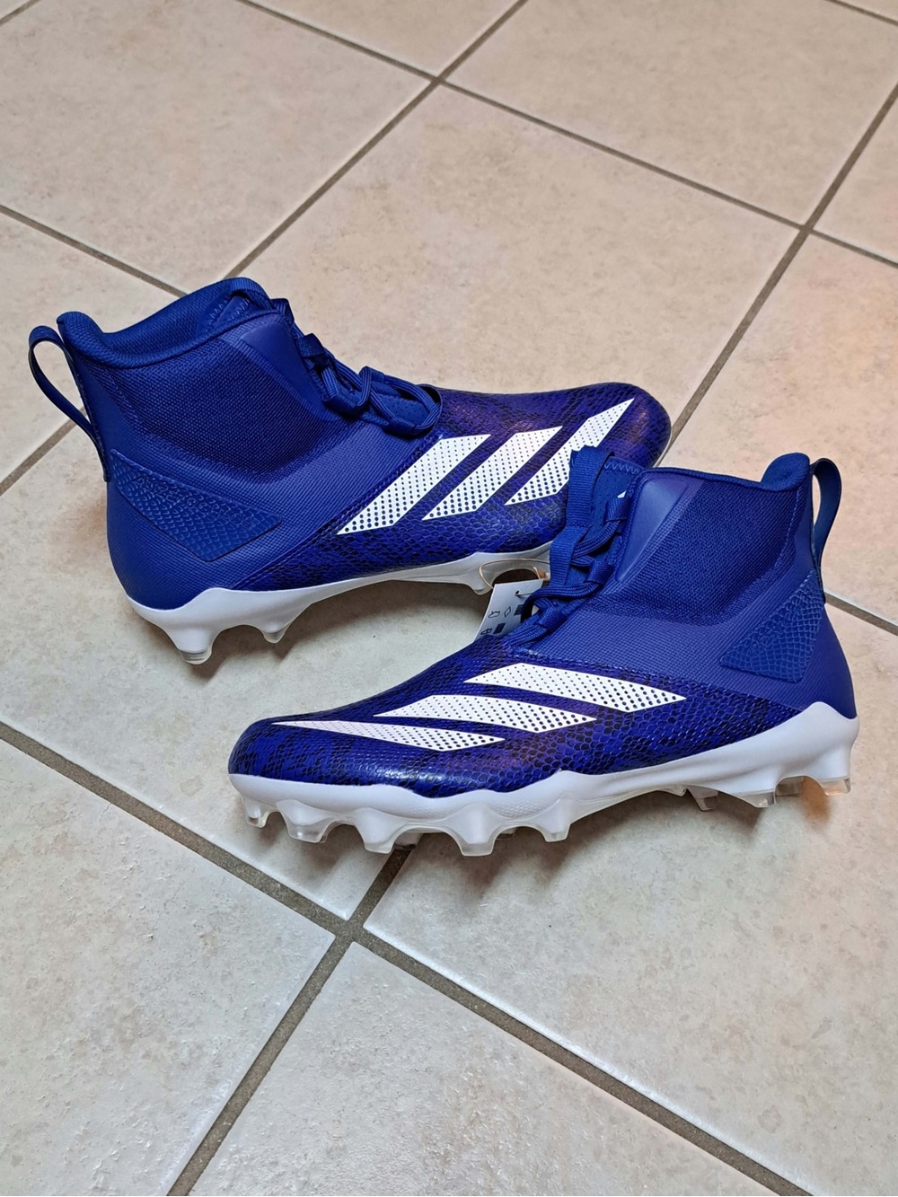 Adizero Chaos Exotic Speed Football Lineman Cleats - Blue - Men's size 12